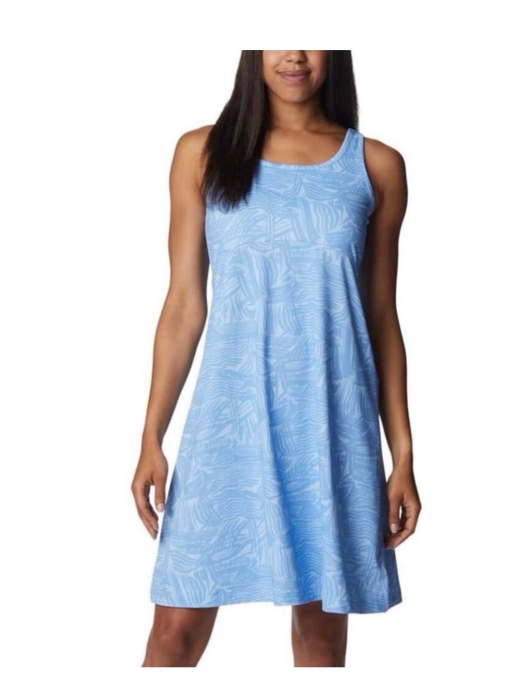Columbia Blue Abstract-Print Athletic Tank Dress